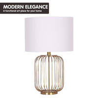 Thumbnail for Sarantino Rose Gold Table Lamp with Linen Drum Shade