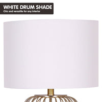 Thumbnail for Sarantino Rose Gold Table Lamp with Linen Drum Shade
