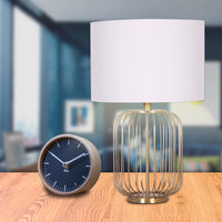 Thumbnail for Sarantino Rose Gold Table Lamp with Linen Drum Shade