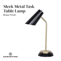 Thumbnail for Sarantino Electric Reading Light Table Lamp Brass Finish - Black