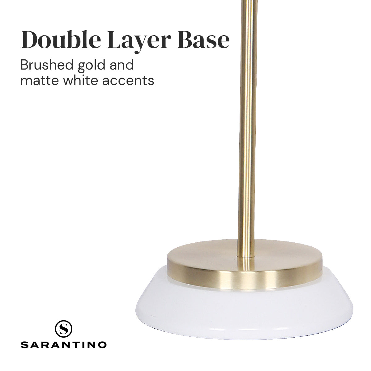 Sarantino Electric Reading Light Table Lamp Brass Finish - White