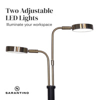 Thumbnail for Sarantino LED Metal Table Lamp with 2 Lights Brushed Gold Black Finish