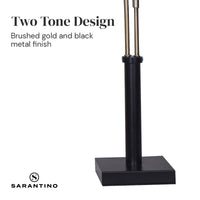 Thumbnail for Sarantino LED Metal Table Lamp with 2 Lights Brushed Gold Black Finish