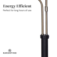 Thumbnail for Sarantino LED Metal Floor Lamp with 2 Lights in Brushed Gold and Black Finish