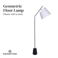 Thumbnail for Sarantino Metal Floor Lamp Nickel Finish with Black Marble Base