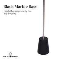 Thumbnail for Sarantino Metal Floor Lamp Nickel Finish with Black Marble Base