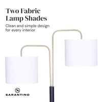 Thumbnail for Sarantino Black/Brass Finish Reading Light  Electric Table Lamp