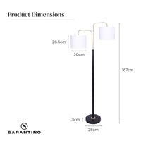 Thumbnail for Sarantino Black/Brass Finish Reading Light  Electric Table Lamp