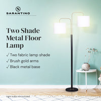 Thumbnail for Sarantino Black/Brass Finish Reading Light  Electric Table Lamp