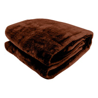 Thumbnail for Laura Hill Faux Mink Blanket 800GSM Heavy Double-Sided - Chocolate