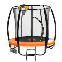 Thumbnail for Kahuna Classic 6ft Outdoor Round Orange Trampoline Safety Enclosure And Basketball Hoop Set