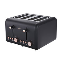 Thumbnail for Pronti 4 Slice Toaster Rose Trim Collection - Black