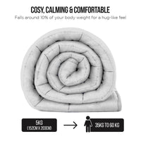 Thumbnail for Laura Hill Weighted Blanket Heavy Quilt Doona 5Kg - White