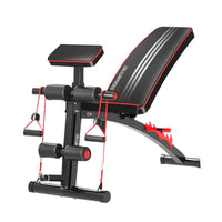 Thumbnail for Powertrain Adjustable FID Home Gym Bench with Preacher Curl Pad