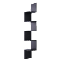 Thumbnail for Sarantino 5 Tier Corner Wall Shelf Display Shelves Dvd Book Storage Rack Floating Mounted - Black