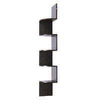 Thumbnail for Sarantino 5 Tier Corner Wall Shelf Display Shelves Dvd Book Storage Rack Floating Mounted - Dark Brown