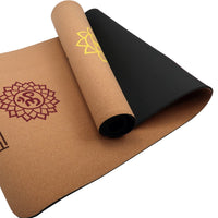 Thumbnail for Powertrain Cork Yoga Mat with Carry Straps Home Gym Pilates - Chakras