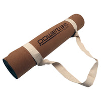 Thumbnail for Powertrain Cork Yoga Mat with Carry Straps Home Gym Pilates - Plain