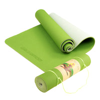 Thumbnail for Powertrain Eco-friendly Dual Layer 8mm Yoga Mat | Lime Green | Non-slip Surface, And Carry Strap For Ultimate Comfort And Portability