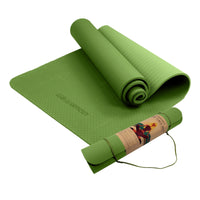 Thumbnail for Powertrain Eco-friendly Dual Layer 6mm Yoga Mat | Olive | Non-slip Surface And Carry Strap For Ultimate Comfort And Portability