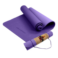 Thumbnail for Powertrain Eco-friendly Dual Layer 6mm Yoga Mat | Dark Lavender | Non-slip Surface And Carry Strap For Ultimate Comfort And Portability