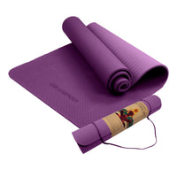 Thumbnail for Powertrain Eco-friendly Dual Layer 6mm Yoga Mat | Royal Purple | Non-slip Surface And Carry Strap For Ultimate Comfort And Portability