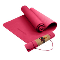 Thumbnail for Powertrain Eco-friendly Dual Layer 6mm Yoga Mat | Pink | Non-slip Surface And Carry Strap For Ultimate Comfort And Portability