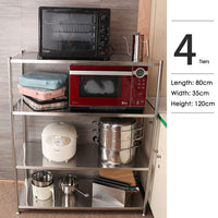 Thumbnail for 4 Tiers 120cm Height Stainless Steel Kitchen Microwave Oven Storage Rack Multilayer Organizer for Cookware