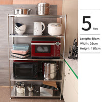 Thumbnail for 5 Tiers 160cm Height Stainless Steel Kitchen Microwave Oven Storage Rack Multilayer Organizer for Cookware