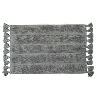 Thumbnail for Cotton Fringe Tufted Non-Slip Bathmat Charcoal Grey