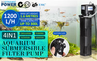 Thumbnail for Aquarium Submersible Filter Pond Pump 1200L/H 22W 1.6m