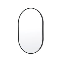 Thumbnail for Wall Mirror Oval Aluminum Frame Bathroom 50x75cm BLACK