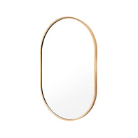 Thumbnail for Wall Mirror Oval Aluminum Frame Bathroom 50x75cm GOLD