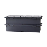 Thumbnail for 2X Under-bed Storage Train Wheel Container 38L with Lid - DARK GREY