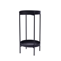 Thumbnail for Plant Stand 50cm Planter Shelf Rack Display Steel 2 Tier BLACK