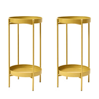 Thumbnail for 2X Plant Stand 50cm Planter Shelf Rack Display Steel 2 Tier GOLD