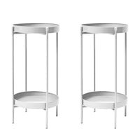 Thumbnail for 2X Plant Stand 50cm Planter Shelf Rack Display Steel 2 Tier WHITE