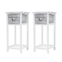 Thumbnail for 2X Bedside Table Drawer Vintage Side Table Storage Cabinet VALERIE GREY