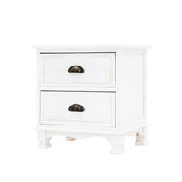 Thumbnail for Bedside Table 2 Drawer Vintage Side Table Storage Cabinet Bedroom LYDIA WHITE
