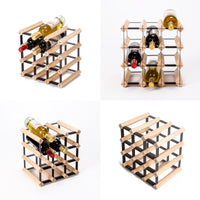 Thumbnail for Timber Wine Rack Storage Cellar Organiser 12 Bottle