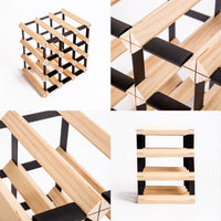 Thumbnail for Timber Wine Rack Storage Cellar Organiser 12 Bottle