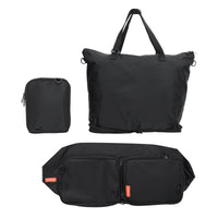 Thumbnail for Shopper Bag Tote Bag Foldable Travel Laptop Grocery Nylon KO-DUAL BLACK