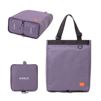 Thumbnail for Shopper Bag Tote Bag Foldable Travel Laptop Grocery Nylon KO-SHOULDER PURPLE