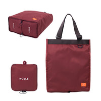 Thumbnail for Shopper Bag Tote Bag Foldable Travel Laptop Grocery Nylon KO-SHOULDER WINE