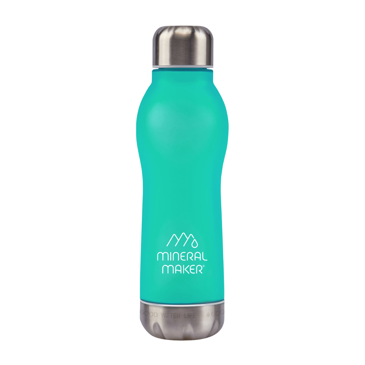 Mineral Maker MORBIDO Alkaline Filter Water Bottle + a Mineral Stone Pouch GREEN