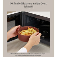 Thumbnail for Airfryer Reusable Silicone Pot Large Brown Nonstick Nontoxic