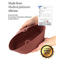 Thumbnail for Airfryer Reusable Silicone Pot Small Brown Nonstick Nontoxic