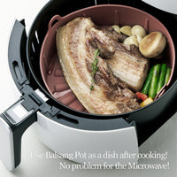 Thumbnail for Airfryer Reusable Silicone Pot Small Chocolate Nonstick Nontoxic