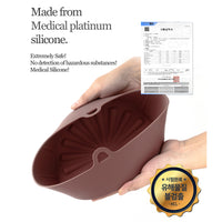 Thumbnail for Airfryer Reusable Silicone Pot Small Chocolate Nonstick Nontoxic
