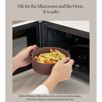 Thumbnail for Airfryer Reusable Silicone Pot Small Chocolate Nonstick Nontoxic